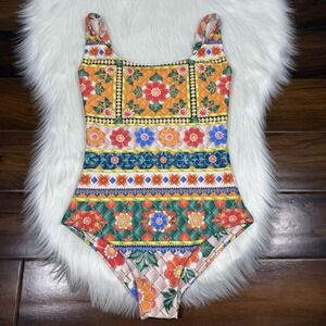 Agua Bendita Women's Size Small Koraline Tile Reversible One Piece‎ Swimsuit